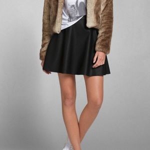 Abercrombie and Fitch Faux Leather Skater Skirt